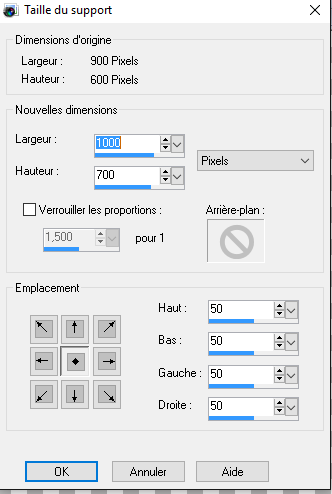 Taille du support 1